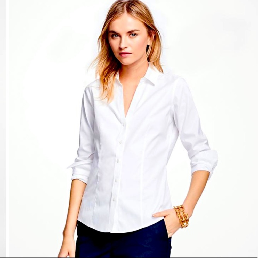 Brooks Brothers White Tailored Button-Down Shirt